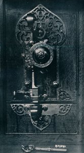 Cerradura de acero portátil de Oliver Cromwell, siglo XVII, 1904