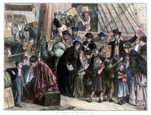 A bordo del barco emigrante, 1871 de Unbekannt
