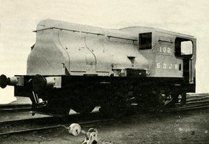Una de las dos locomotoras Sentinel que maniobran en los patios del colliery en Radstock, c1930 de Unbekannt
