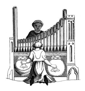 Órgano con un solo teclado, siglo XIV, 1870