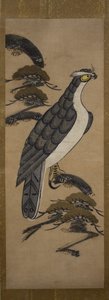 Otsu-e de halcón en un pino, siglo XVIII