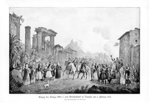 Otto I, Rey de Grecia, desembarcando en Nauplia, 6 de febrero de 1833, 1900 de Unbekannt