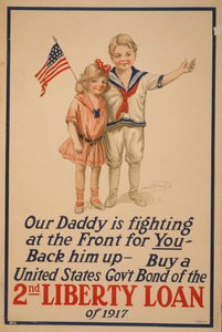 Nuestro papá está luchando en el frente por ti. Segundo Préstamo de la Libertad, 1917