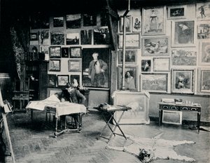 P. Roll en su estudio, c. 1897 de Unbekannt