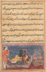 Página de Cuentos de un Loro Tuti-nama: Decimoctava noche: Khalis paga..., c. 1560 de Unbekannt
