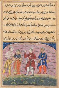Página de Cuentos de un Loro Tuti-nama: Decimoctava noche: El príncipe..., c. 1560 de Unbekannt