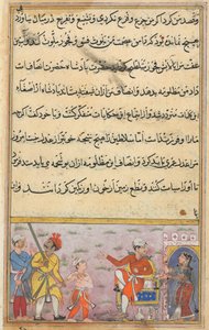 Página de Cuentos de un loro Tuti-nama: Octava noche: El príncipe siendo llevado, c. 1560 de Unbekannt