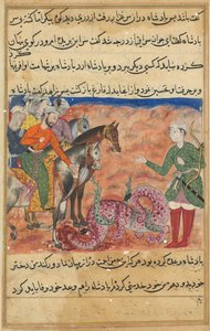 Página de Cuentos de un loro Tuti-nama: Quincuagésima segunda noche: El rey pregunta a los hombres piadosos, c1560 de Unbekannt