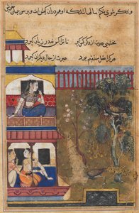 Página de Cuentos de un Loro Tuti-nama: Trigésima novena noche: La reina de Rum..., c. 1560 de Unbekannt