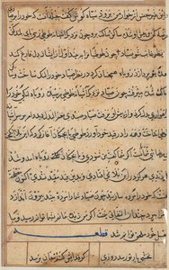 Página de Cuentos de un Loro Tuti-nama: página de texto, c. 1560 de Unbekannt