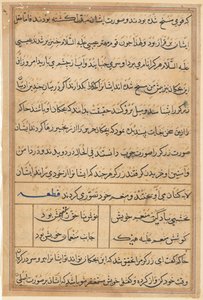 Página de Cuentos de un loro Tuti-nama: página de texto, c. 1560