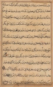 Página de Cuentos de un loro Tuti-nama: página de texto, c. 1560 de Unbekannt