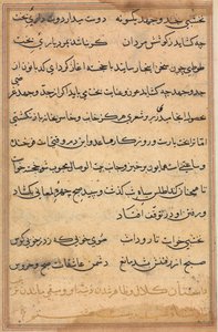 Página de Cuentos de un loro Tuti-nama: página de texto, c. 1560 de Unbekannt