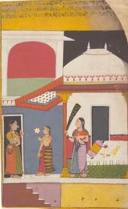 Página de una serie dispersa Ragamala Guirnalda de Modos Musicales, ca. 1710 de Unbekannt