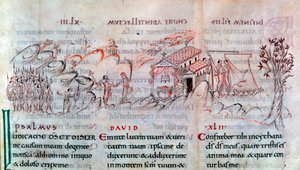 Página de un salterio, primera mitad del siglo XI de Unbekannt