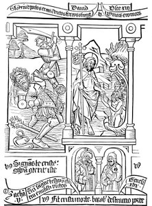 Página de Biblia Pauperum Biblia de los Pobres, siglo XV de Unbekannt