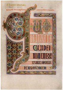 Página de texto iluminado del Evangelio de San Lucas, c700