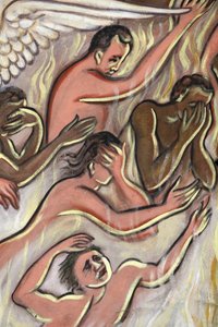 Pintura. El Juicio Final. Infierno, Aneho, Togo de Unbekannt
