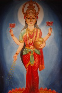 Pintura que representa a la diosa Lakshmi, Haridwar, India de Unbekannt