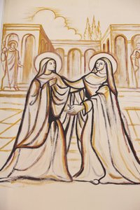 Pintura en la catedral de Lomé: la Visitación, Lomé, Togo
