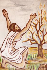 Pintura en la iglesia de Nuestra Señora de Togo: La zarza ardiente, Togoville, Togo