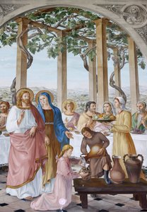 Pintura en la iglesia de la Visitación en Ein Kerem: la boda en Caná, Ein Kerem, Israel