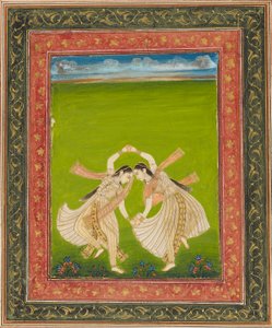 Par de niñas jugando phugadi, siglo XVIII de Unbekannt