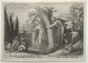 Pan persiguiendo a Siringa, c. 1589 de Unbekannt
