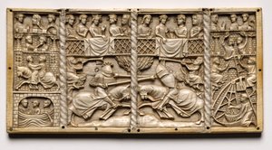 Panel de un Cofre con Escenas de Romances Corteses, c. 1330-1350 o posterior