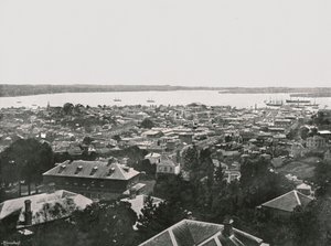 Vista panorámica desde las colinas, Auckland, Nueva Zelanda, 1895 de Unbekannt