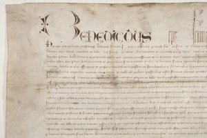 Bula Papal confirmando la carta del Obispo Henry Wardlaw, recto de Unbekannt