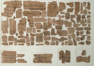 Fragmentos de papiro, copto, siglo VII