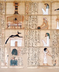 Papiro, embalsamamiento, Anubis, antiguo Egipto, c. siglo X a.C.
