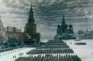 Desfile en la Plaza Roja, diciembre de 1947, Moscú, Rusia de Unbekannt