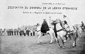Desfile de la bandera de la Legión Extranjera Francesa, Sidi Bel Abbes, Argelia, 28 de abril de 1906 de Unbekannt