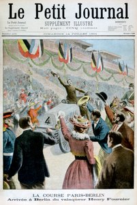 Carrera París Berlín, Llegada del ganador Henry Fournier, 1901 de Unbekannt