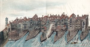 Parte del Puente de Londres Antiguo, c. 1600