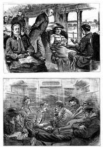 Pasajeros en un tren de Londres a Glasgow, 1884 de Unbekannt