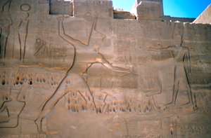 Faraón Seti, captura de esclavos, Luxor, Egipto de Unbekannt