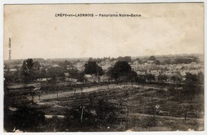 Picardía, Aisne (02), Crepy en Laonnois: panorama de Notre-Dame - Postal finales del siglo XIX-principios del XX de Unbekannt