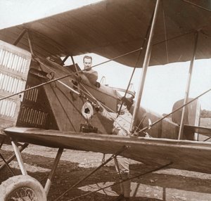 Piloto en biplano, c1914-c1918 de Unbekannt