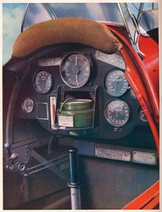 Cabina de pilotos de un Tiger Moth equipado para vuelo ciego, c1936 c1937