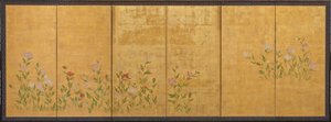 Amapolas rosas y rojas, período Edo, 1615-1868
