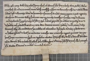 Escritura de limosna: Carta de concesión de limosnas a la Iglesia de San Andrés Apóstol de Unbekannt