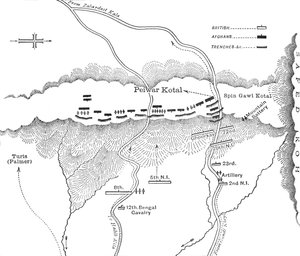 Plan de Ataque en Peiwar Kotal 2 de diciembre de 1878, c1880 de Unbekannt