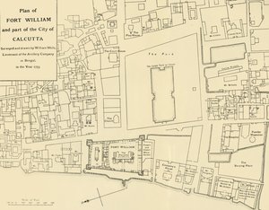 Plano de Fort William y parte de la Ciudad de Calcuta, 1925 de Unbekannt
