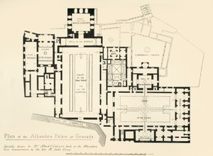 Plano del Palacio de la Alhambra en Granada, siglo XIX, 1907 de Unbekannt