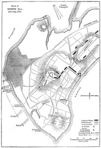 Plano de la Batalla de Bunker Hill, Boston, Massachusetts, 1775 c. 1880