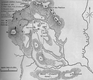 Plano de la Batalla de Laings Nek, 28 de enero de 1881, c. 1880s
