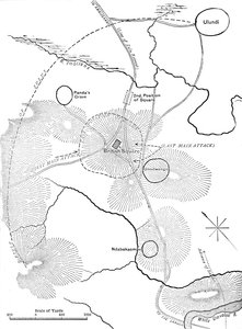 Plano de la batalla de Ulundi, 4 de julio de 1879 de Unbekannt